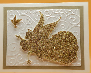 Gold and Cream Angel with Dove