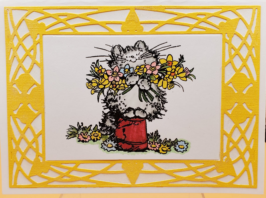 Cat with Flowers